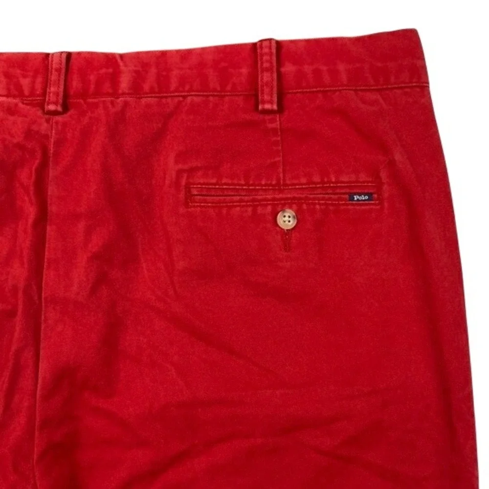 Polo Ralph Lauren Slim Fit Red Chino Pants Cotton Twill Trousers Mens 40x32